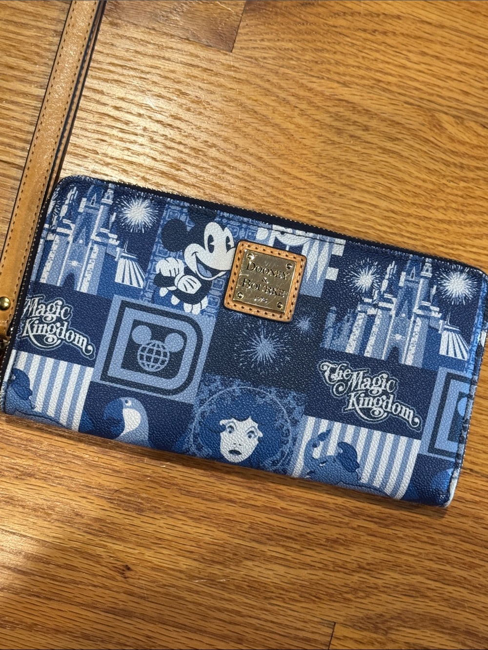 Dooney & Bourke Blue Disney Parks Magic Kingdom Zip Wristlet